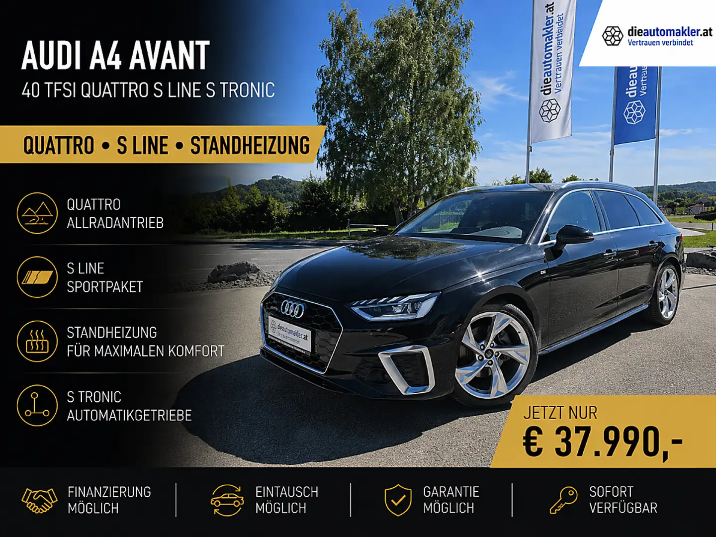 Audi A4 Avant quattro TFSI S line | Standheizung | S tr... Schwarz - 1