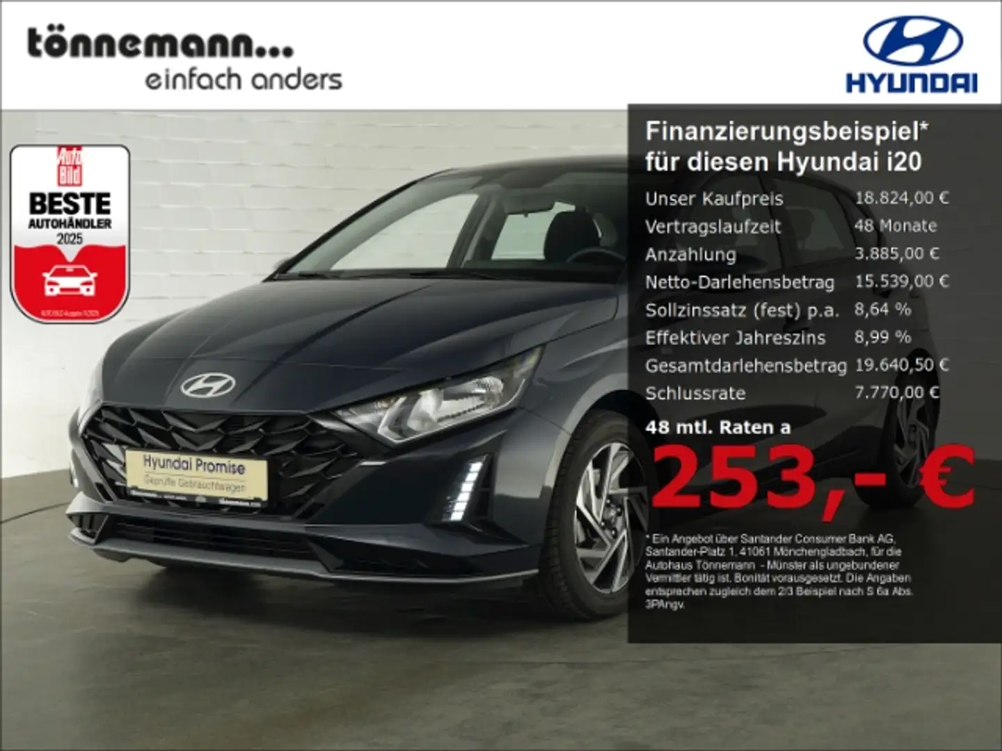 Hyundai i20 FACELIFT T-GDI TREND 48V+NAVI+RÜCKFAHRKAMERA+SITZ- Grigio - 1