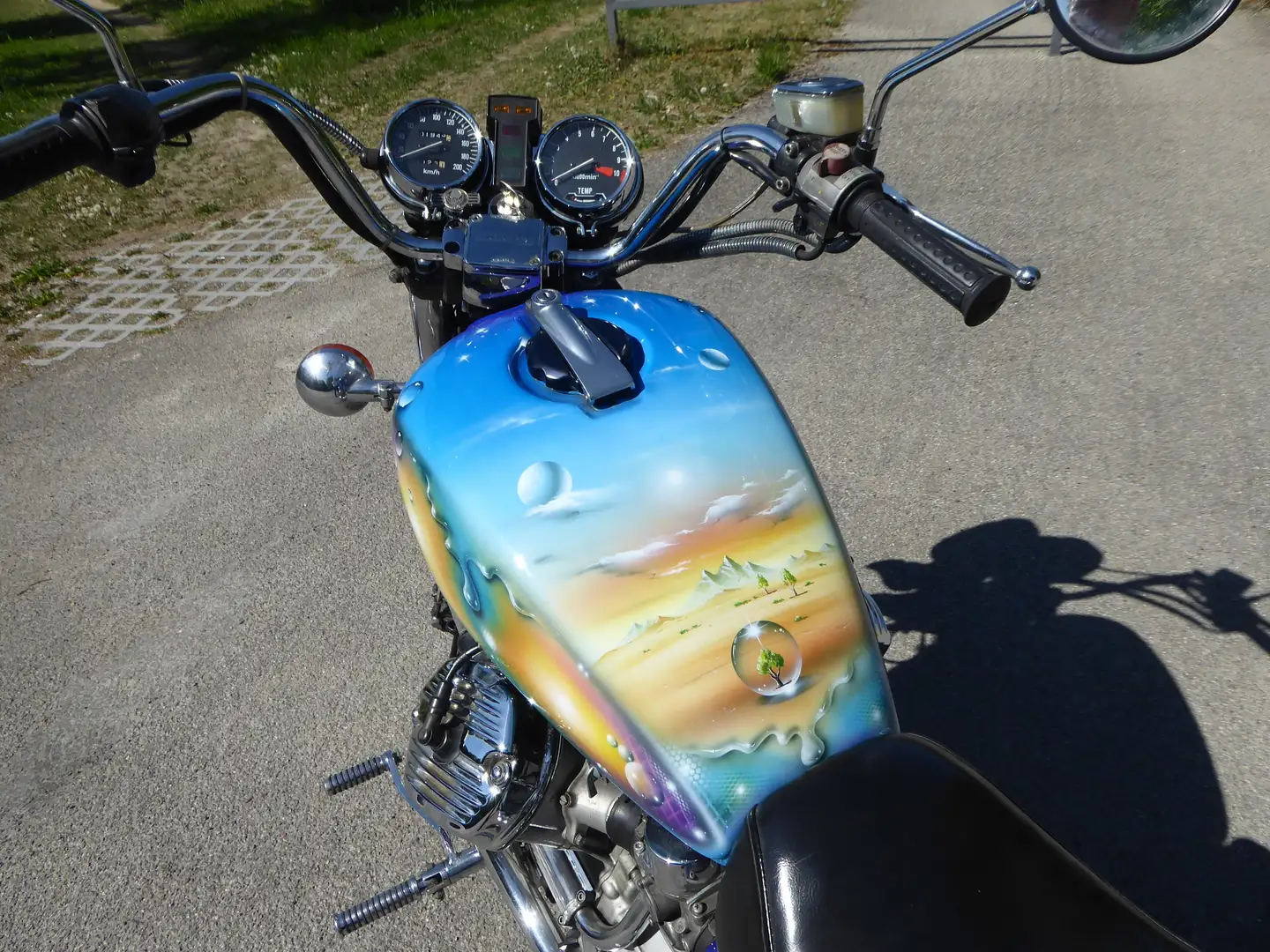 Honda CX 500 CX500C Airbrush, sehr gepflegt Albastru - 1