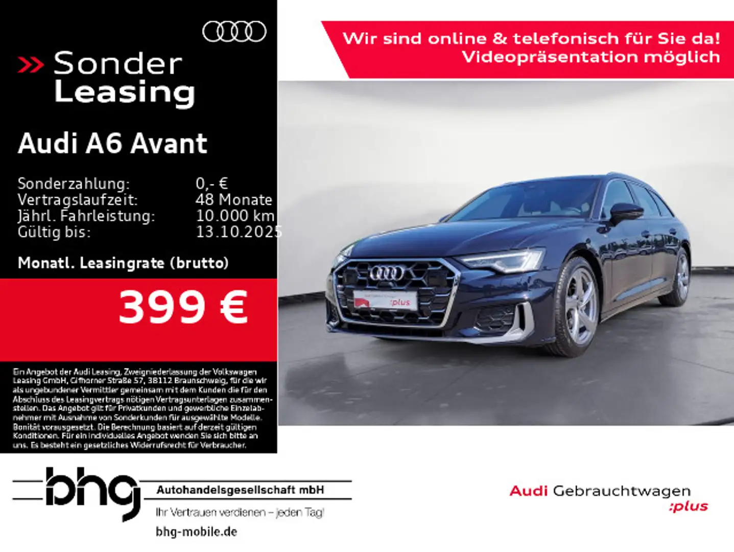 Audi A6 40 TDI quattro S-Line Matrix Pano ACC Blau - 1