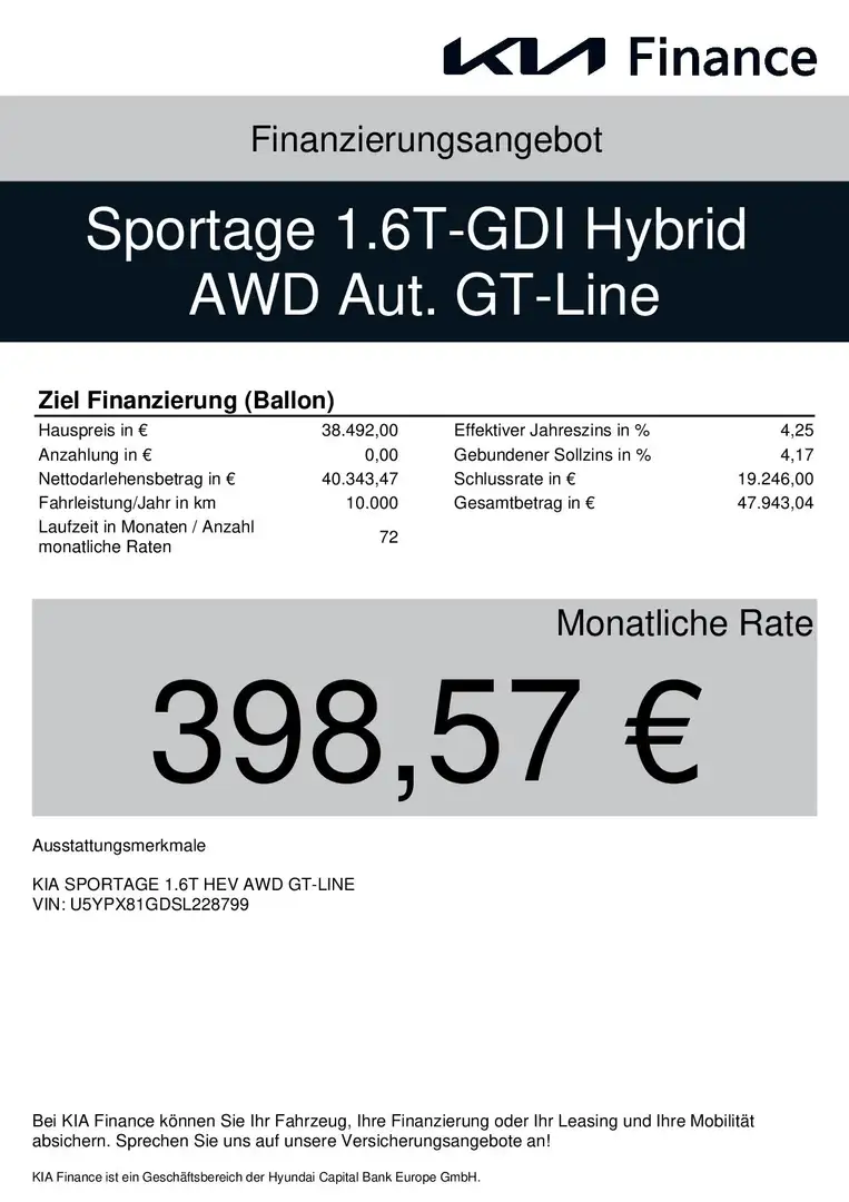Kia Sportage 1.6T HEV AWD Aut. GTL UVP 53.079 EUR Weiß - 2