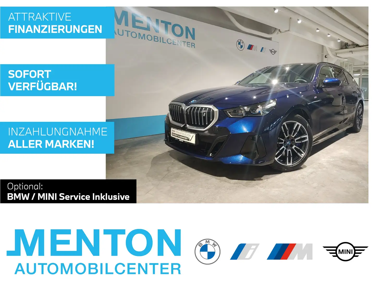 BMW i5 eDrive40 M Sportpaket/Panorama/B&W/AHK Modrá - 1
