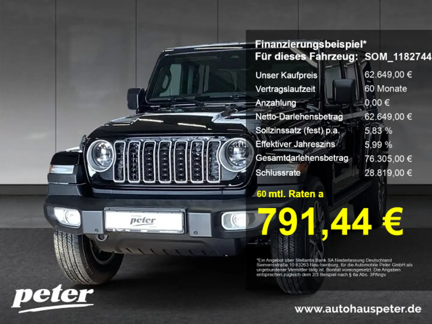 Jeep Wrangler WRANGLER ICE MY2024 Sahara 2.0l T-GDI (272 PS) Noir - 1