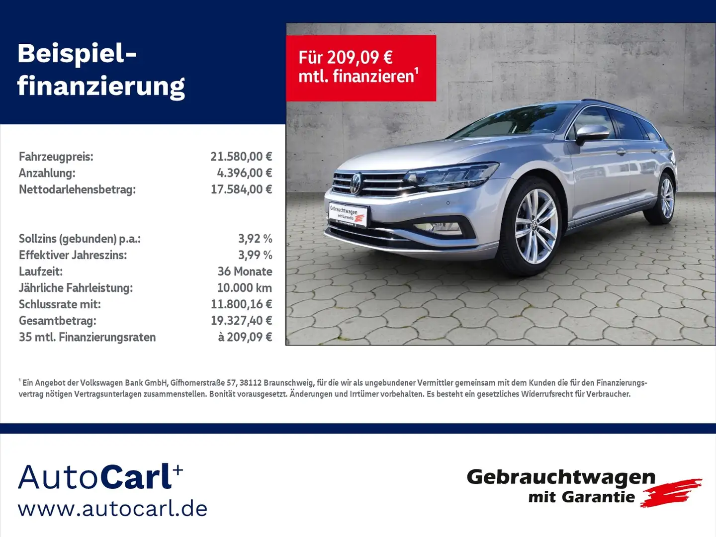 Volkswagen Passat Variant Business 2.0TDI DSG/Travelass/ACC/Nav/3-Zonen/LHZ Silber - 1