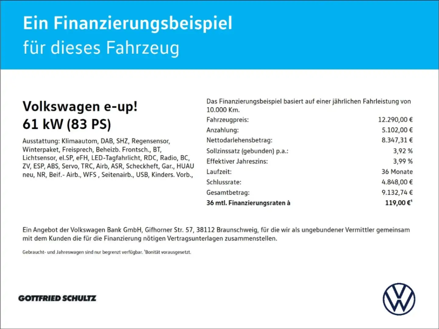 Volkswagen e-up! MOVE Navi -Vorbereitung KLIMA SHZ DAB Blanc - 2