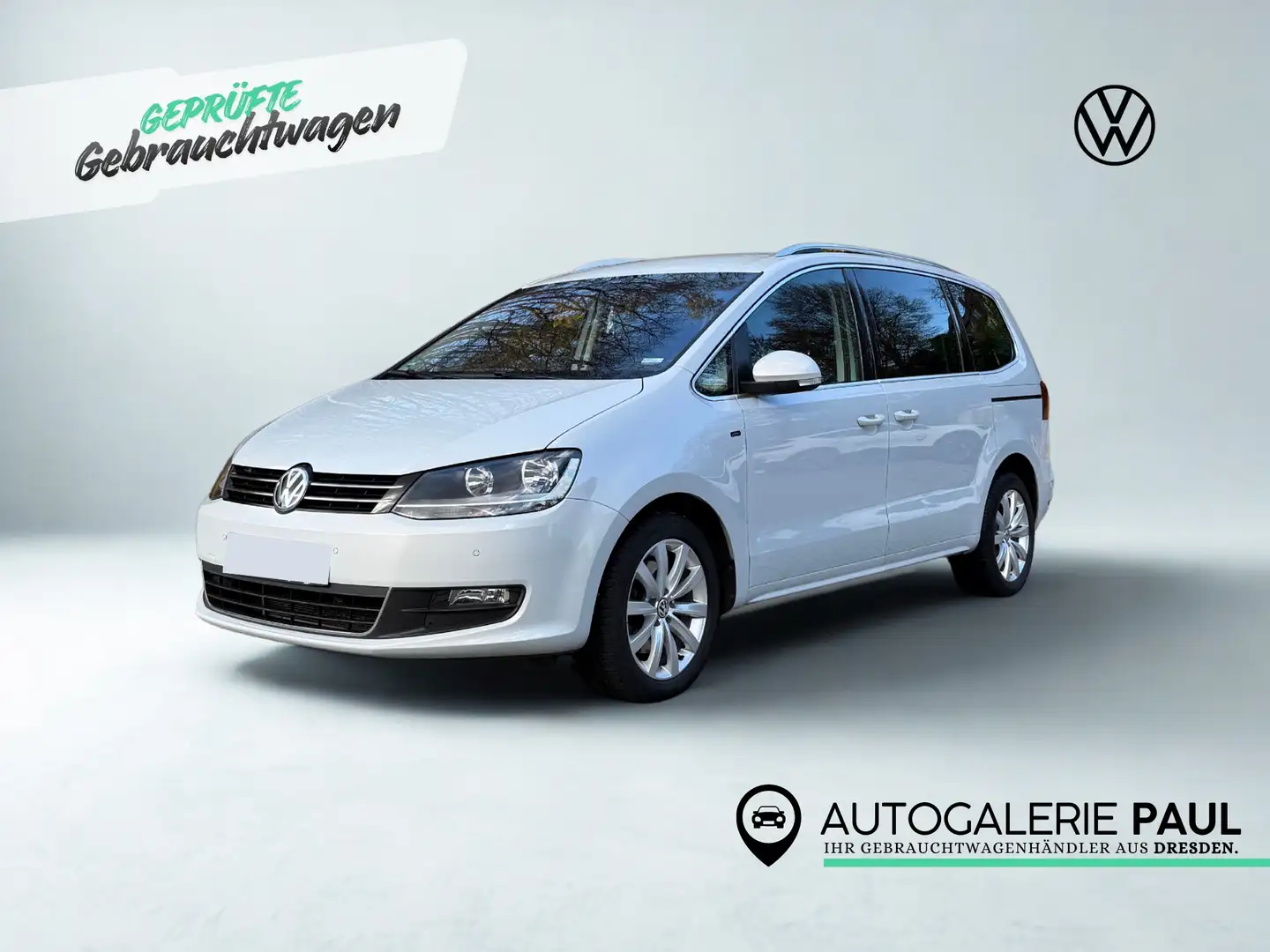 Volkswagen Sharan *7-SIT.*AHK*W-PAKET*Autom.*El.Heckk* Blanc - 1