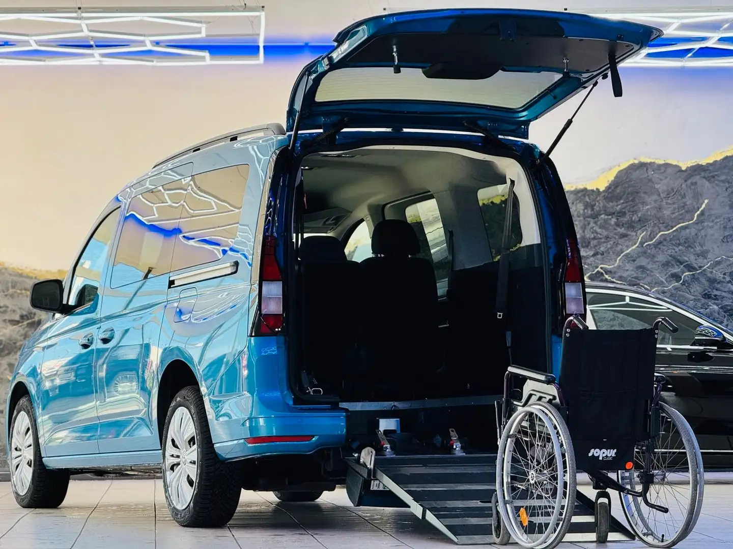 Volkswagen Caddy Maxi-V-Maxi-DSG-Behindertengerecht-Rampe Bleu - 2