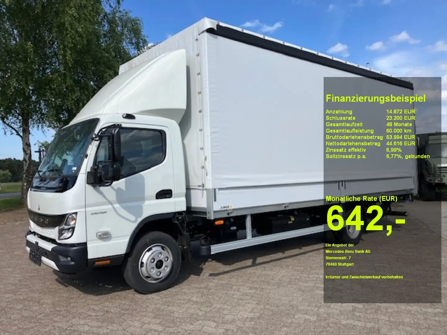 Mitsubishi FUSO Canter 7C18 Pritsche mit Plane & LBW + Klima Blanco - 1