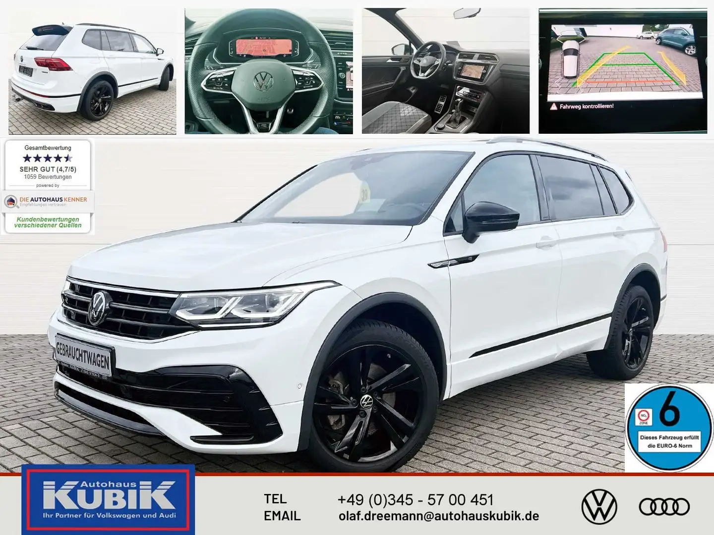 Volkswagen Tiguan Allspace R-Line Black Style 2,0 TDI 4motion DSG+IQ.Light+19 Blanc - 1