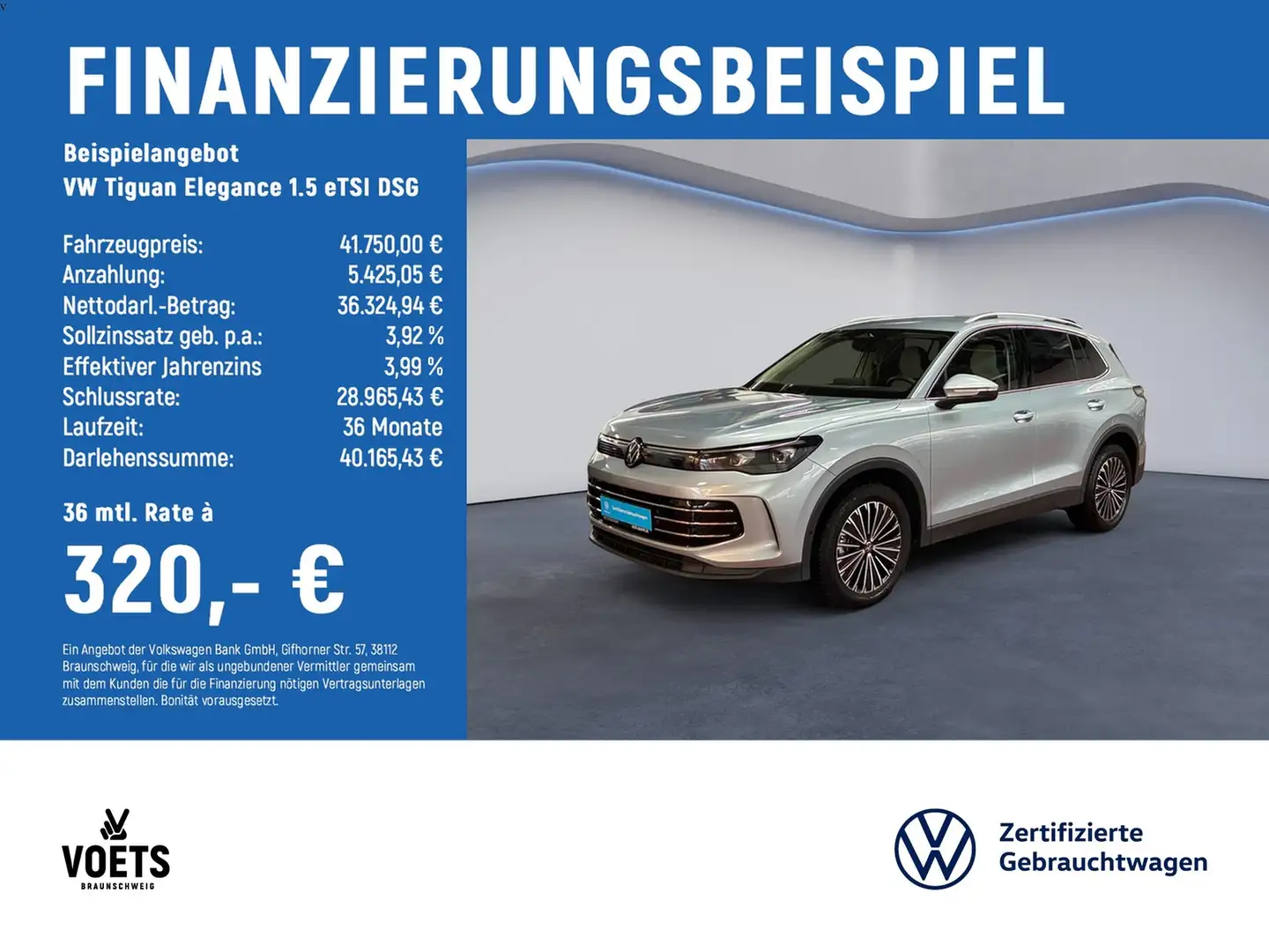 Volkswagen Tiguan Elegance 1.5 eTSI DSG AHK+STANDHZG+HD-MATRIX-LED Silber - 2