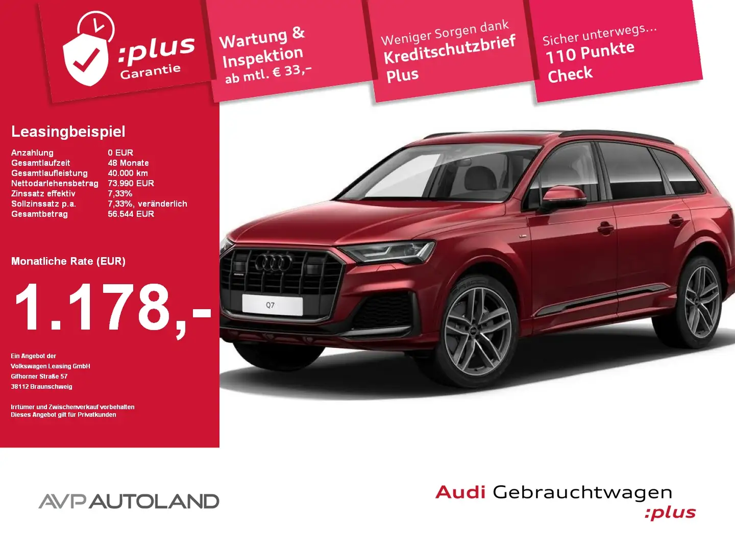 Audi Q7 55 TFSI quattro tiptr. S line 7-SITZER | AHK Rouge - 1