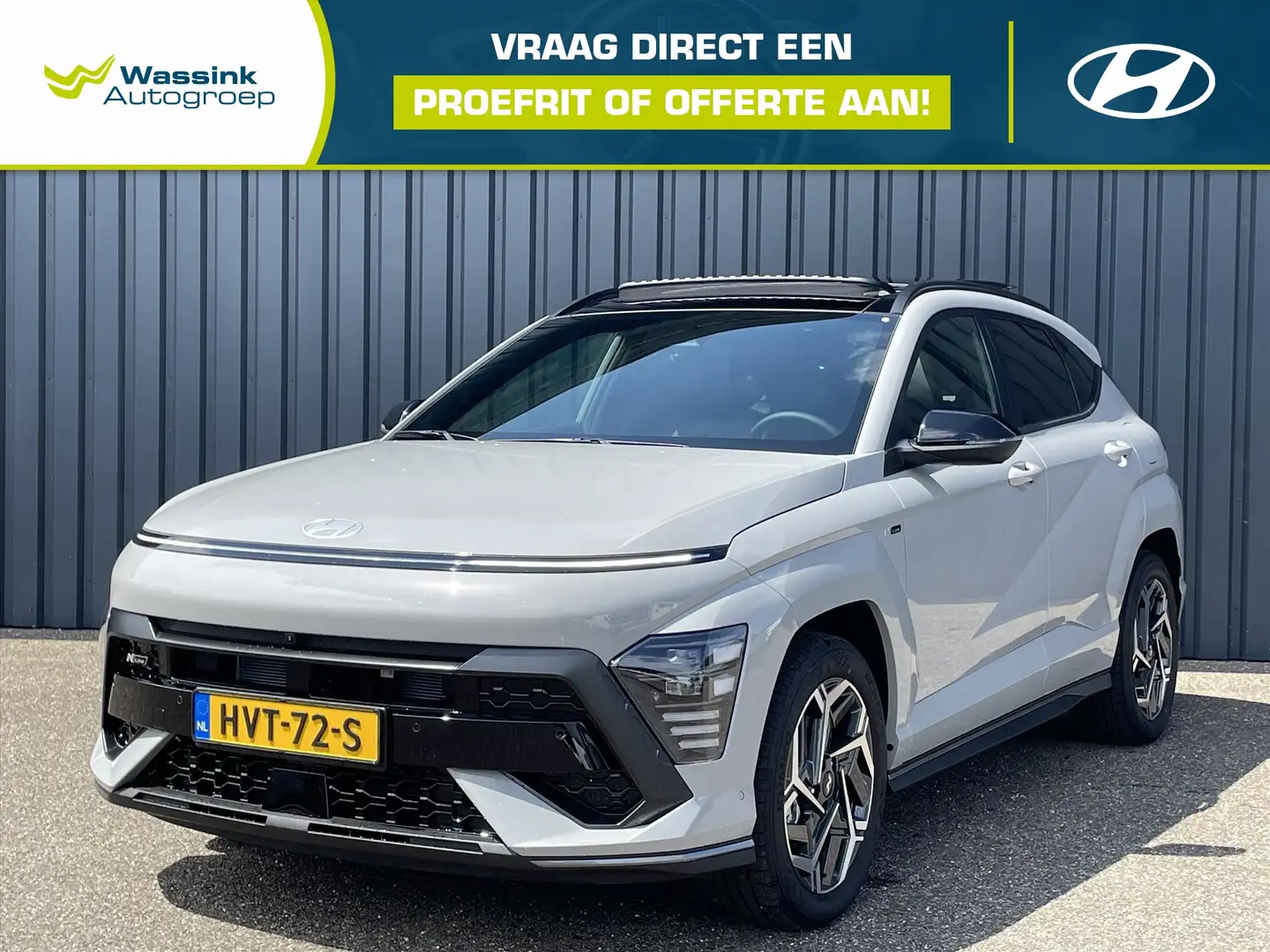Hyundai KONA 1.6 GDI HEV 141pk DCT N Line Sky I Schuif/kantel D Grijs - 1