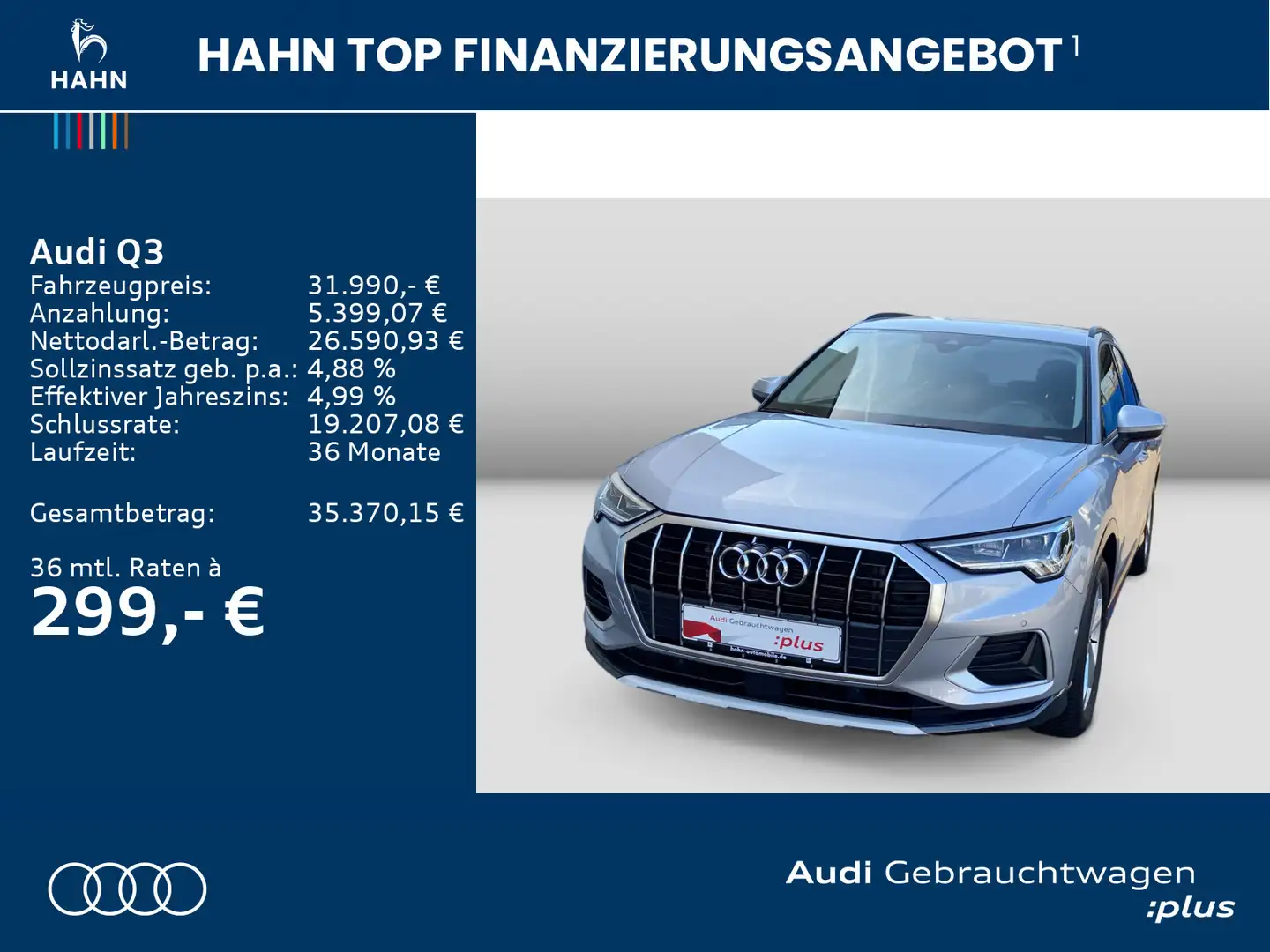 Audi Q3 35 TFSI S-tronic advanced LED Navi AHK PDC Silber - 2