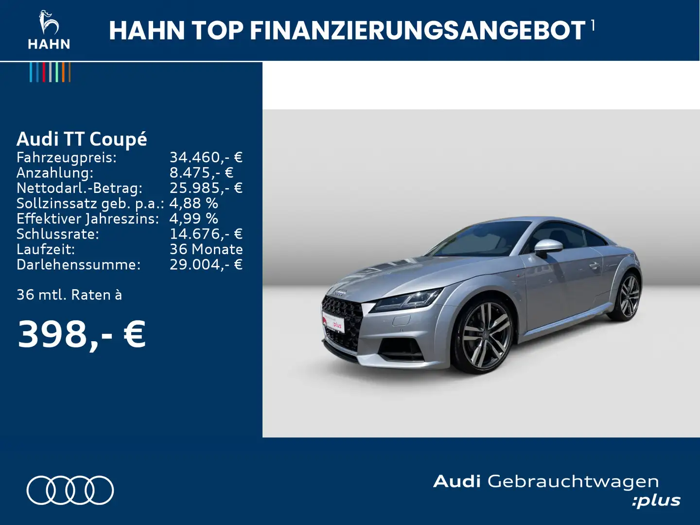 Audi TT 45TFSI S-trc S-line Matrix Navi Carplay Grau - 2