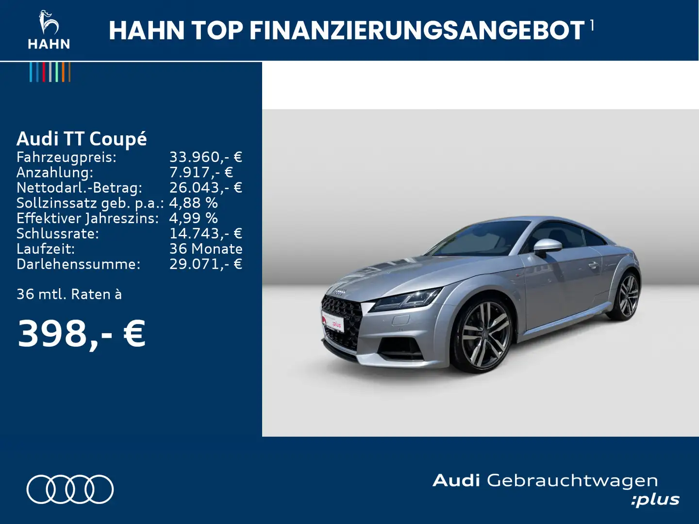 Audi TT 45TFSI S-trc S-line Matrix Navi Carplay Gris - 2