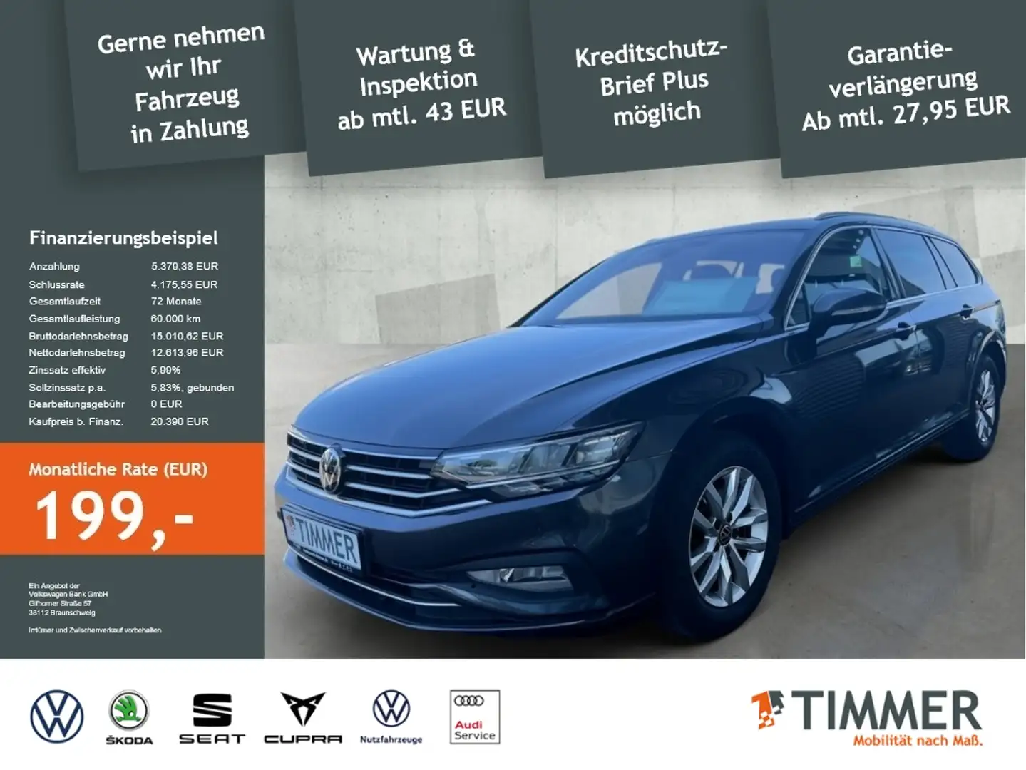 Volkswagen Passat Variant 2.0 TDI DSG BUSINESS *LED *ACC *RKAM *NAVI *SHZ * Grijs - 1