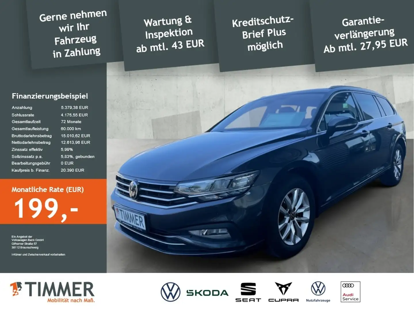 Volkswagen Passat Variant 2.0 TDI DSG BUSINESS *LED *ACC *RKAM *NAVI *SHZ * Grijs - 2