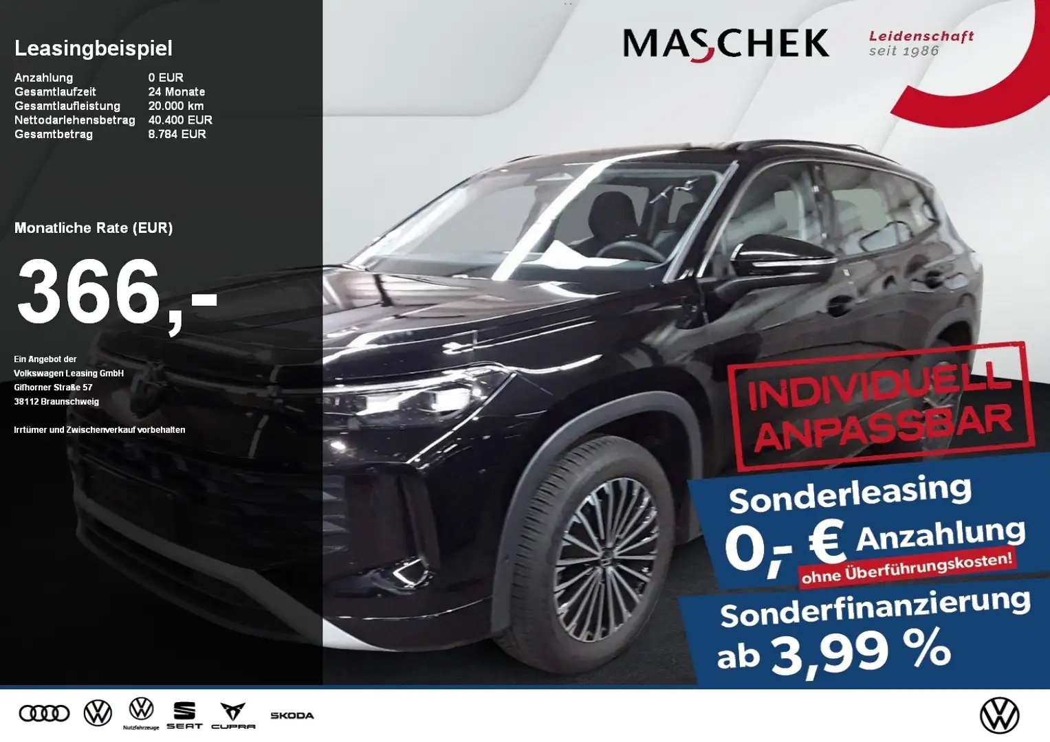 Volkswagen Tayron Life 2.0 TDI 7-Sitze AHK Navi RearView Schwarz - 1