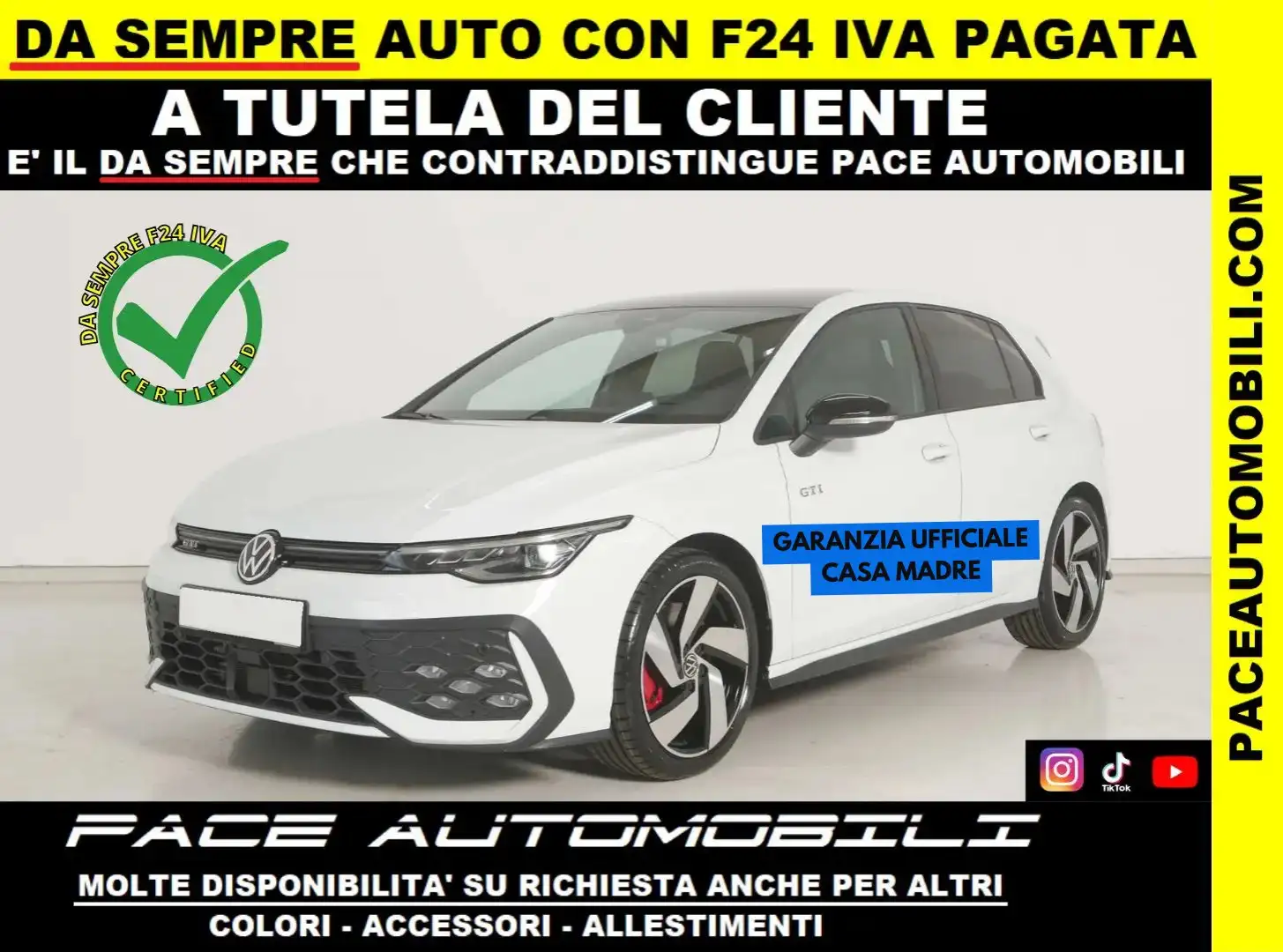 Volkswagen Golf GTI VIII.5 8.5 TETTO MATRIX PERFORMANCE BLACK PACK 18" Bianco - 1