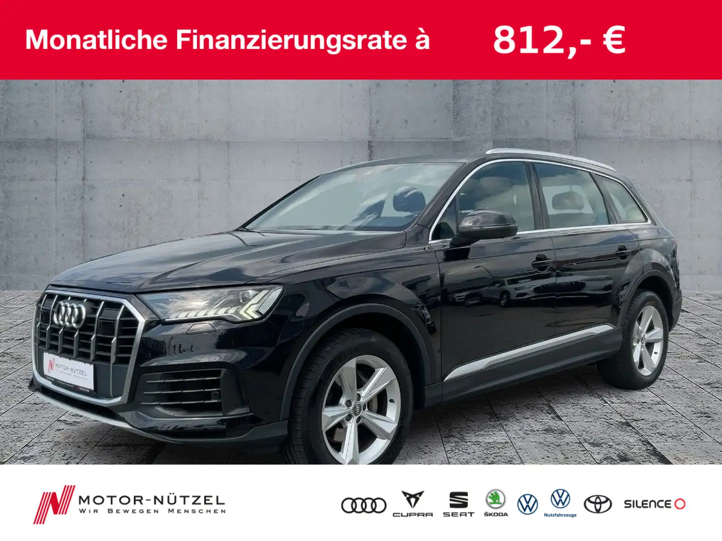 Audi Q7 45 TDI QU S-LINE MATRIX+NAV+2xPDC+ACC+PANO+19 Schwarz - 1