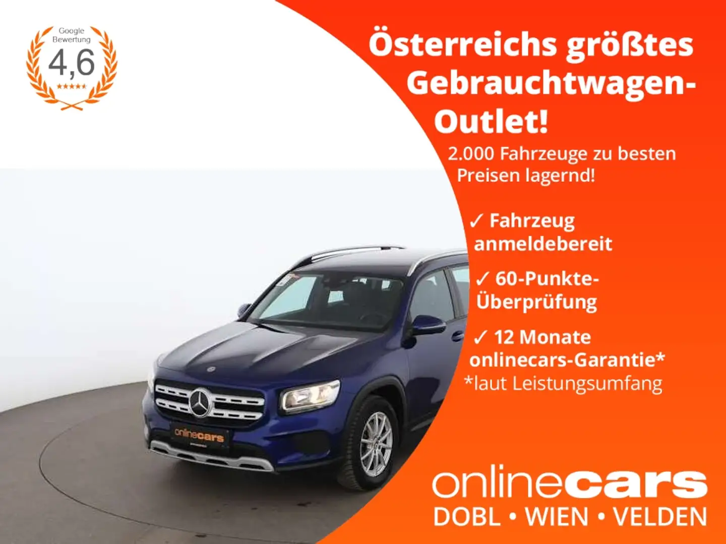 Mercedes-Benz GLB 180 d Aut AHK RADAR NAVI LEDER SITZHZG R-CAM Blau - 1