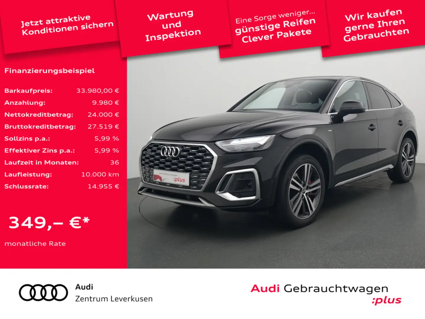 Audi Q5 Sportback e quattro S line ACC AHK LEDER N Schwarz - 1