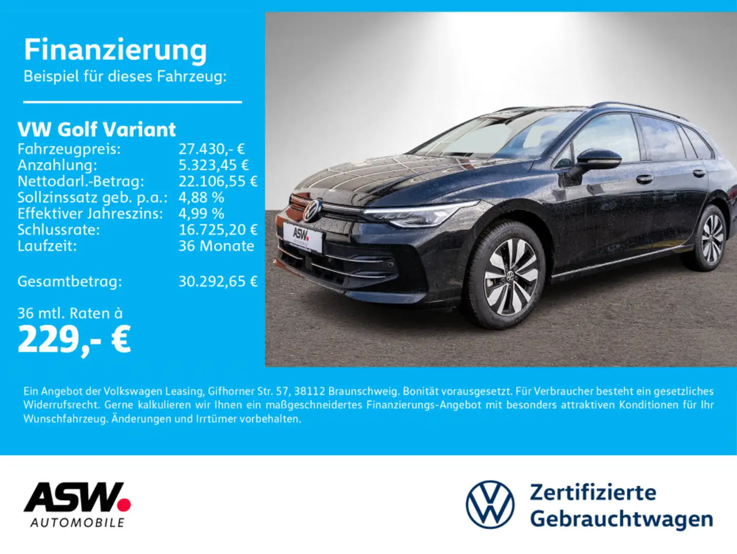Volkswagen Golf Variant Goal 1.5TSI LED Nav RFK ACC SHZ AHK Schwarz - 1