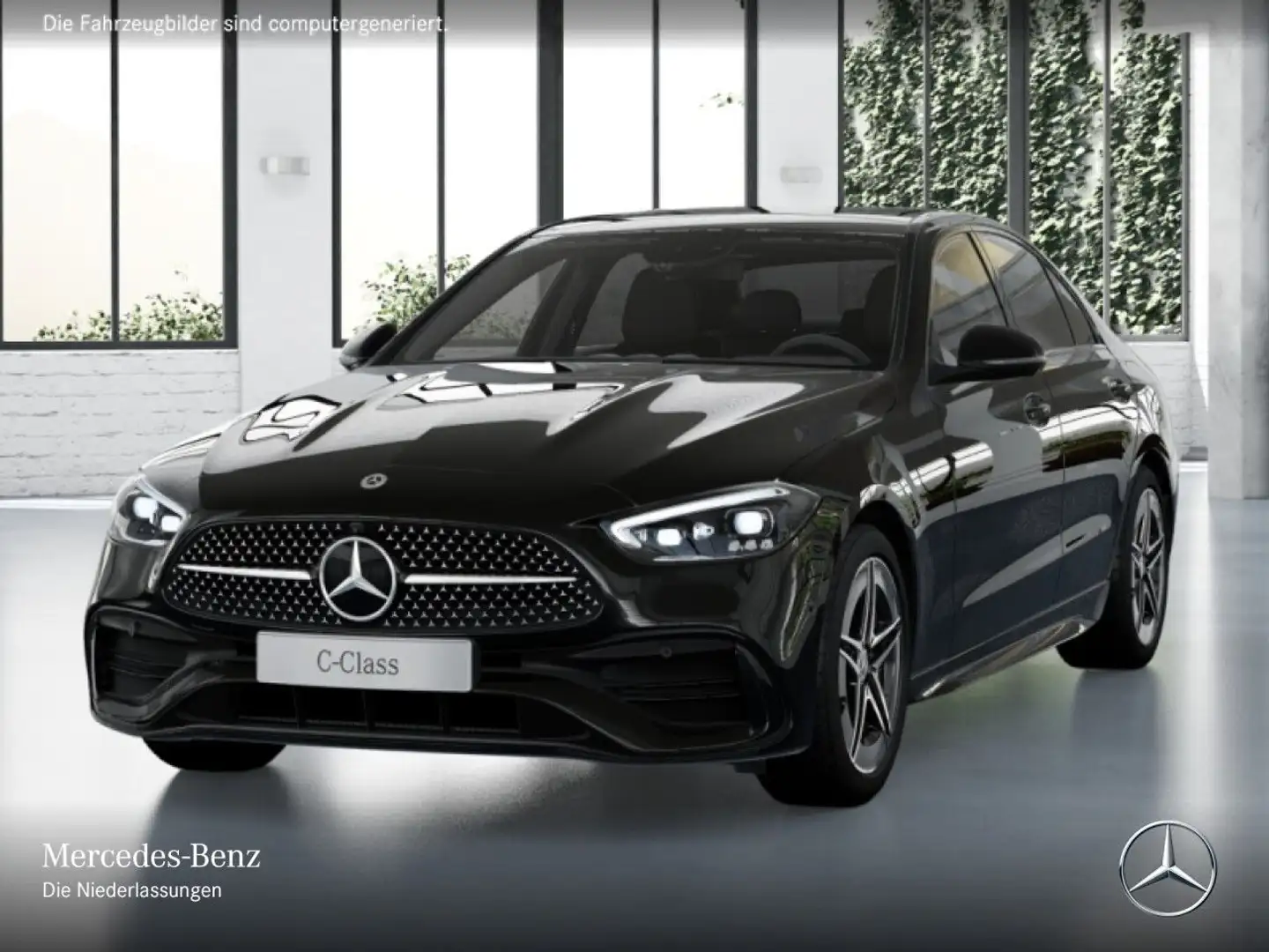 Mercedes-Benz C 300 e AMG+NIGHT+PANO+360+TOTW+KEYLESS+9G Schwarz - 2