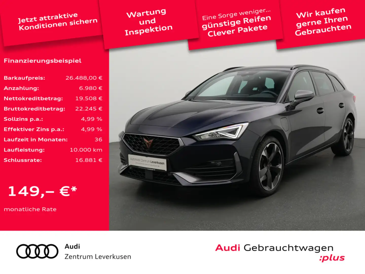CUPRA Leon ST e-Hybrid NAVI VIRT AHK CARPLAY LEDER Blau - 1