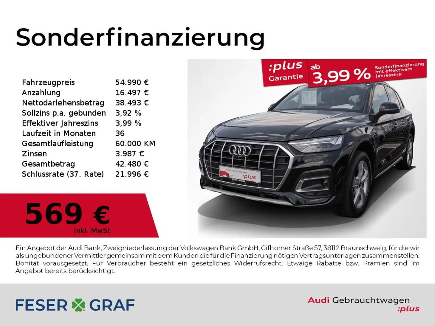 Audi Q5 45 TFSI qu.S-line Stronic,Matrix,Pano,AZV,Leder Schwarz - 1