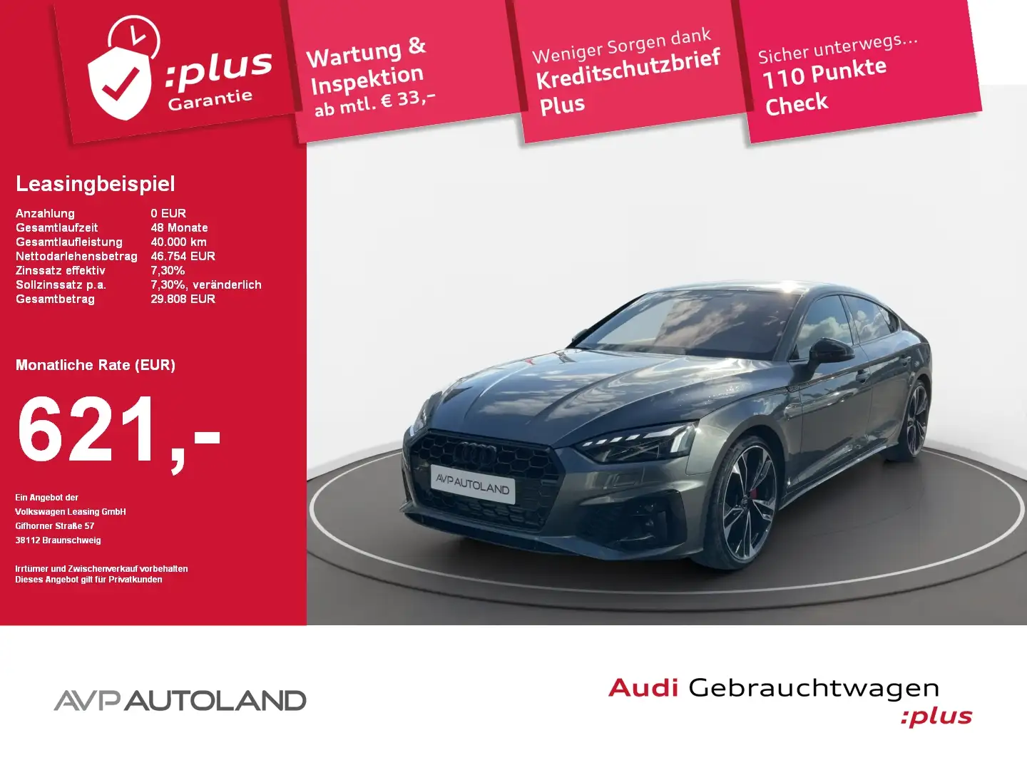 Audi A5 Sportback 40 TFSI S tronic S line business Grijs - 1