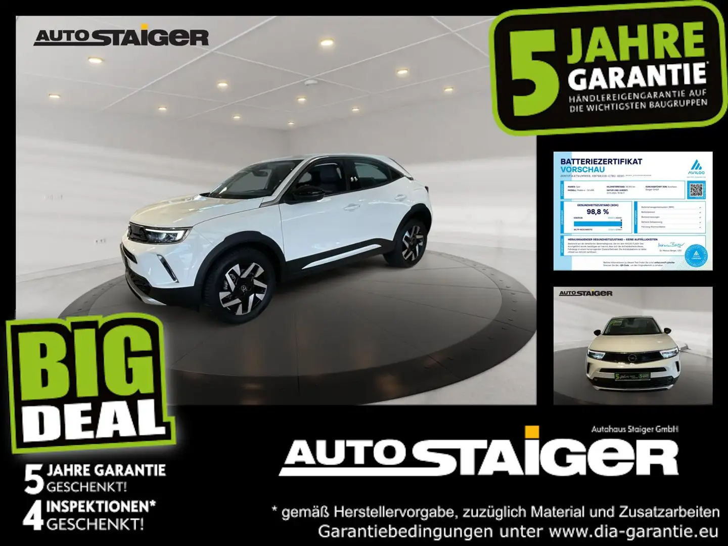 Opel Mokka-E Mokka e Elegance LED+SHZ+Fernlichtass.+Kam.+LM Weiß - 1