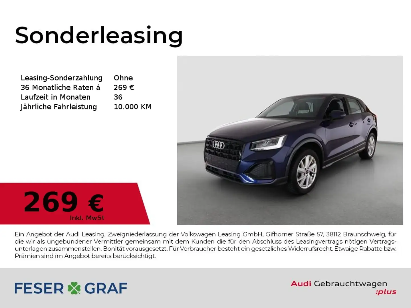 Audi Q2 35 TFSI S tronic Adv Navi,LED,Sportsitze Blau - 1