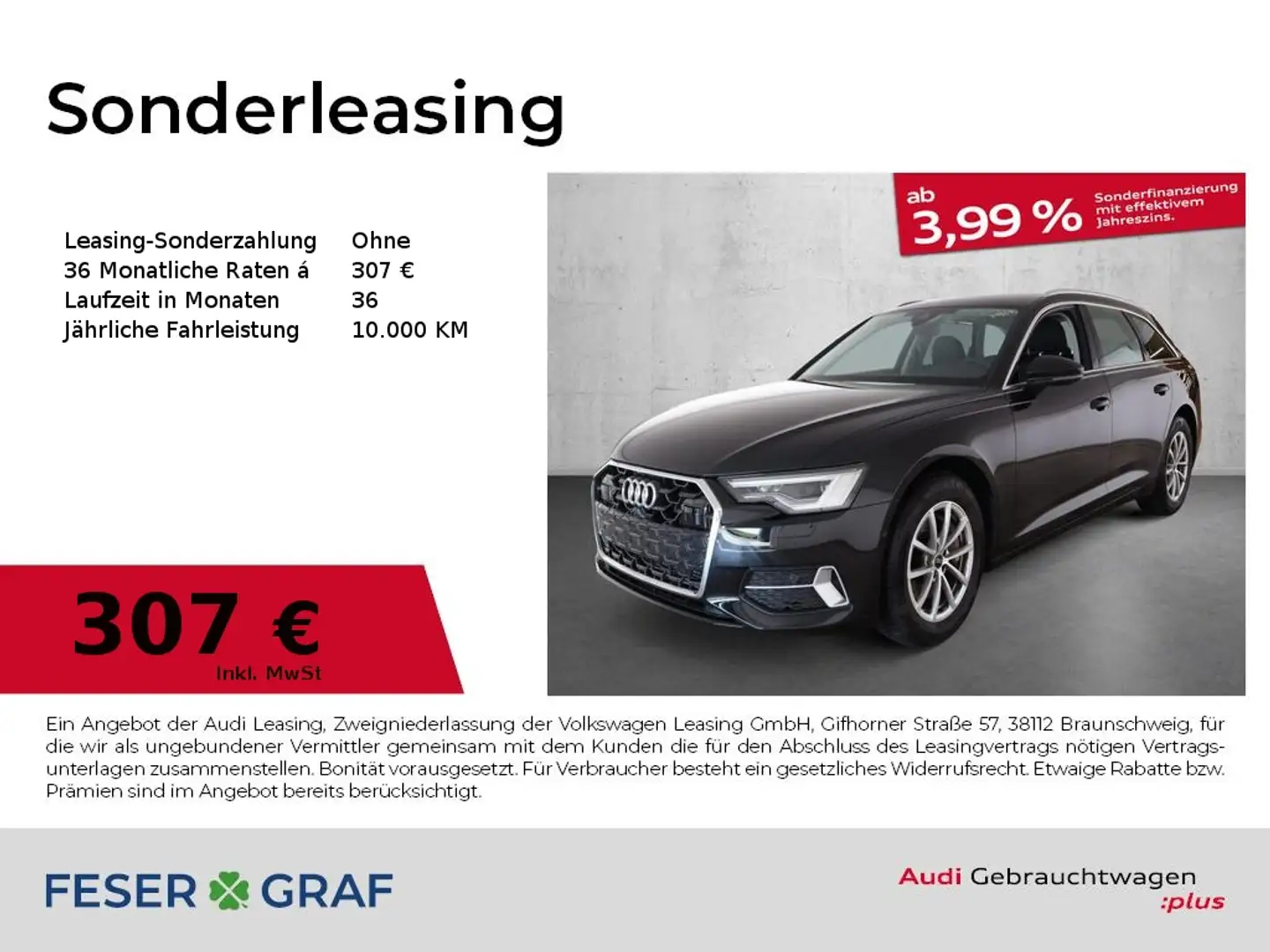 Audi A6 Avant advanced 45 TFSI S tronic Matrix AHK 360° Na Schwarz - 1