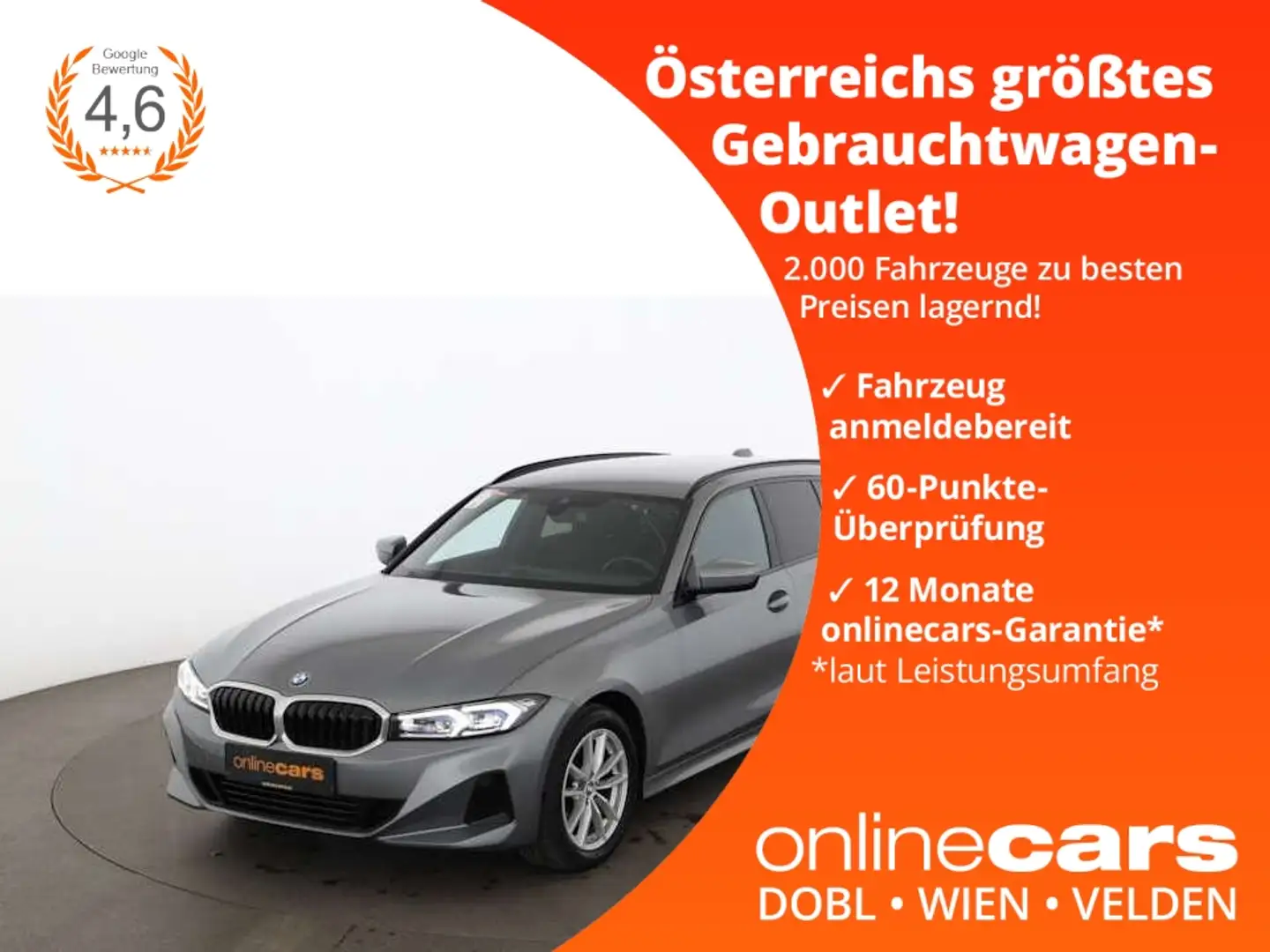 BMW 318 d Touring Aut LED AHK DIGI-TACHO NAVI ASSIST Grau - 1