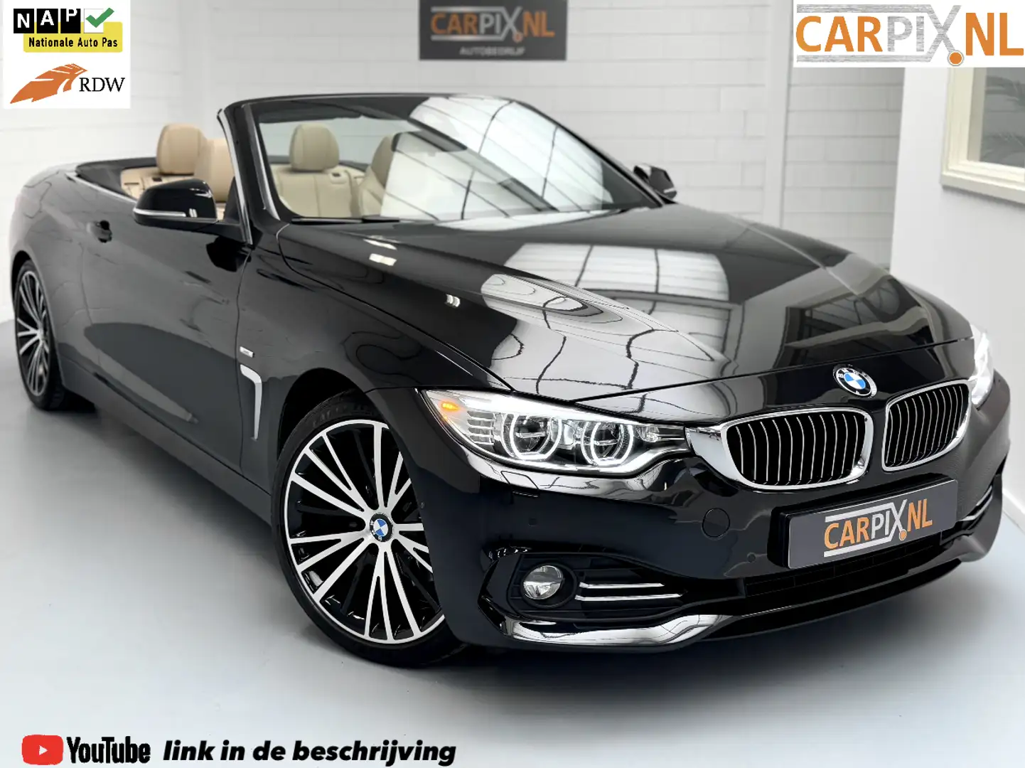 BMW 428 4-serie Cabrio 428i 245pk, Luxury, Hardtop, NL-aut Zwart - 1