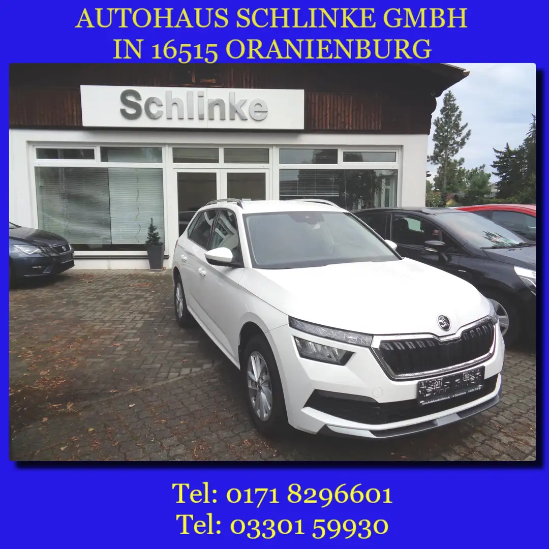 Skoda Kamiq Ambition 1.0 DSG 110PS PDC RFK SML BT LED TEMPOM. Weiß - 1