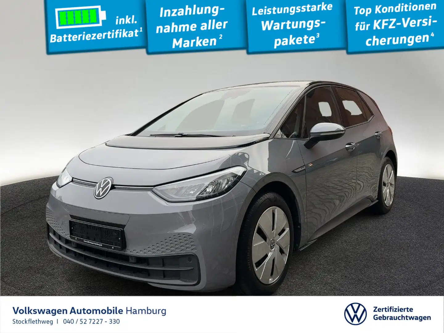 Volkswagen ID.3 Pro Life ACC Navi CarPlay Wärmepumpe LED Grau - 1
