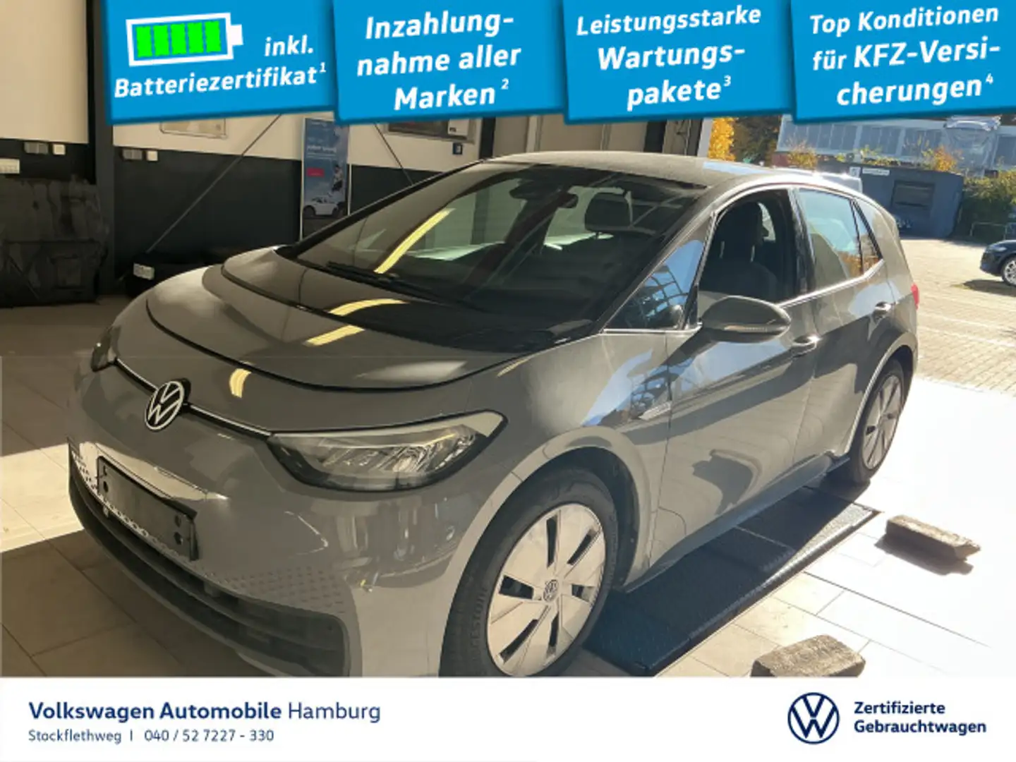 Volkswagen ID.3 Pro Life ACC Navi CarPlay Wärmepumpe LED Grau - 1