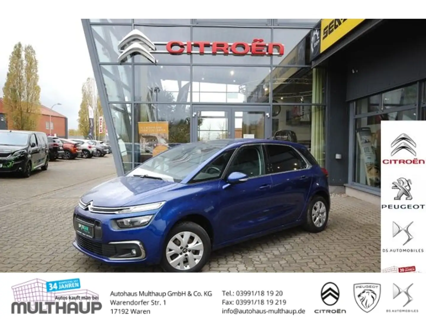 Citroen C4 SpaceTourer PureTech 130 + SHZ NAVI CD Modrá - 1