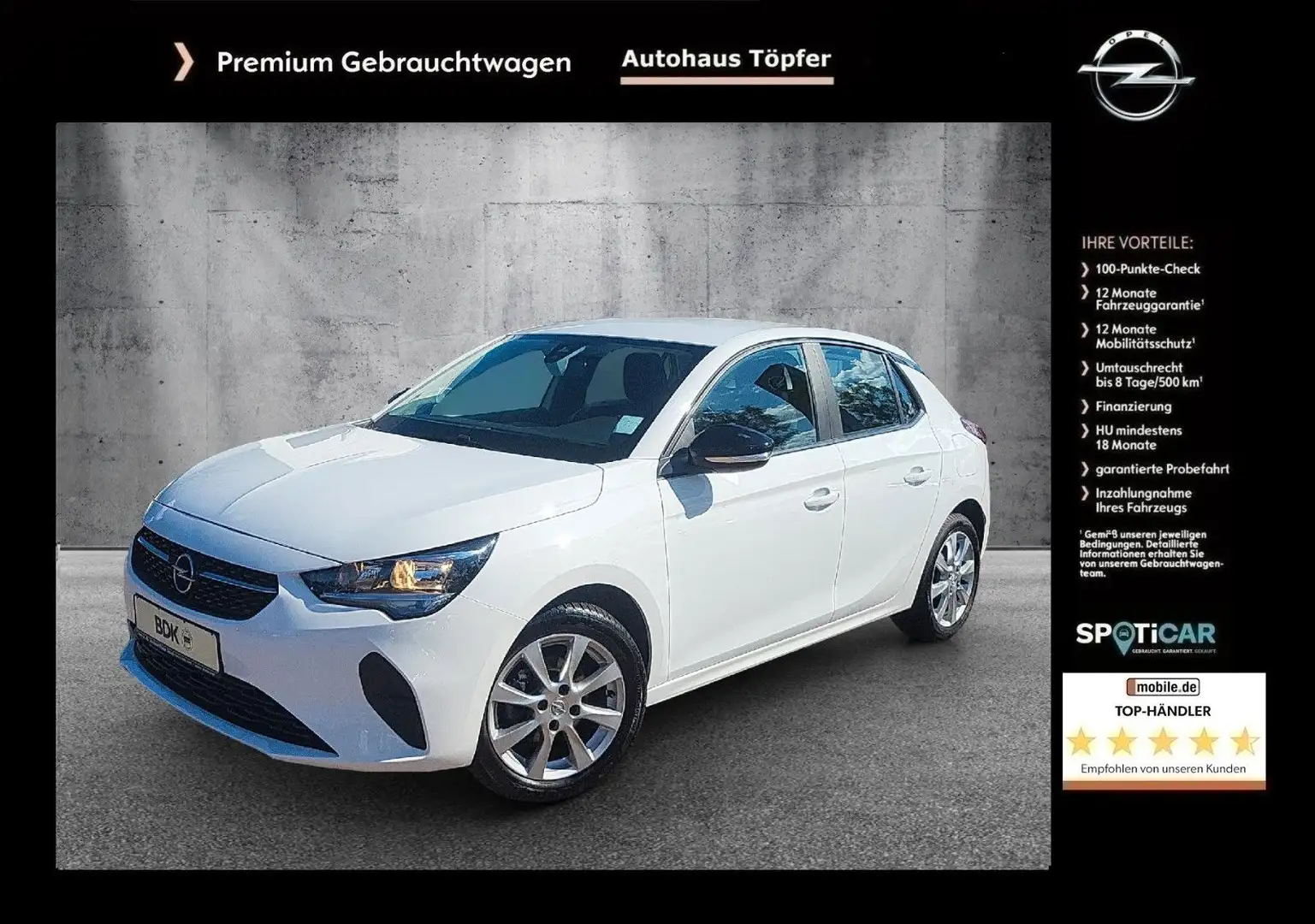 Opel Corsa F "Edition" Navi/Kamera/Sitzheizung/1-Hand Weiß - 1