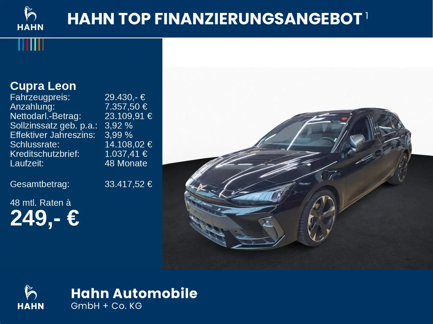 CUPRA Leon Sportstourer 1.5eTSI  DSG ACC PDC LED Navi Schwarz - 2