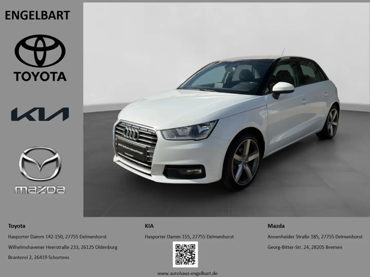 Audi A1 Sportback basis 1.0 TFSI Media-Paket Klimaautomati Weiß - 1