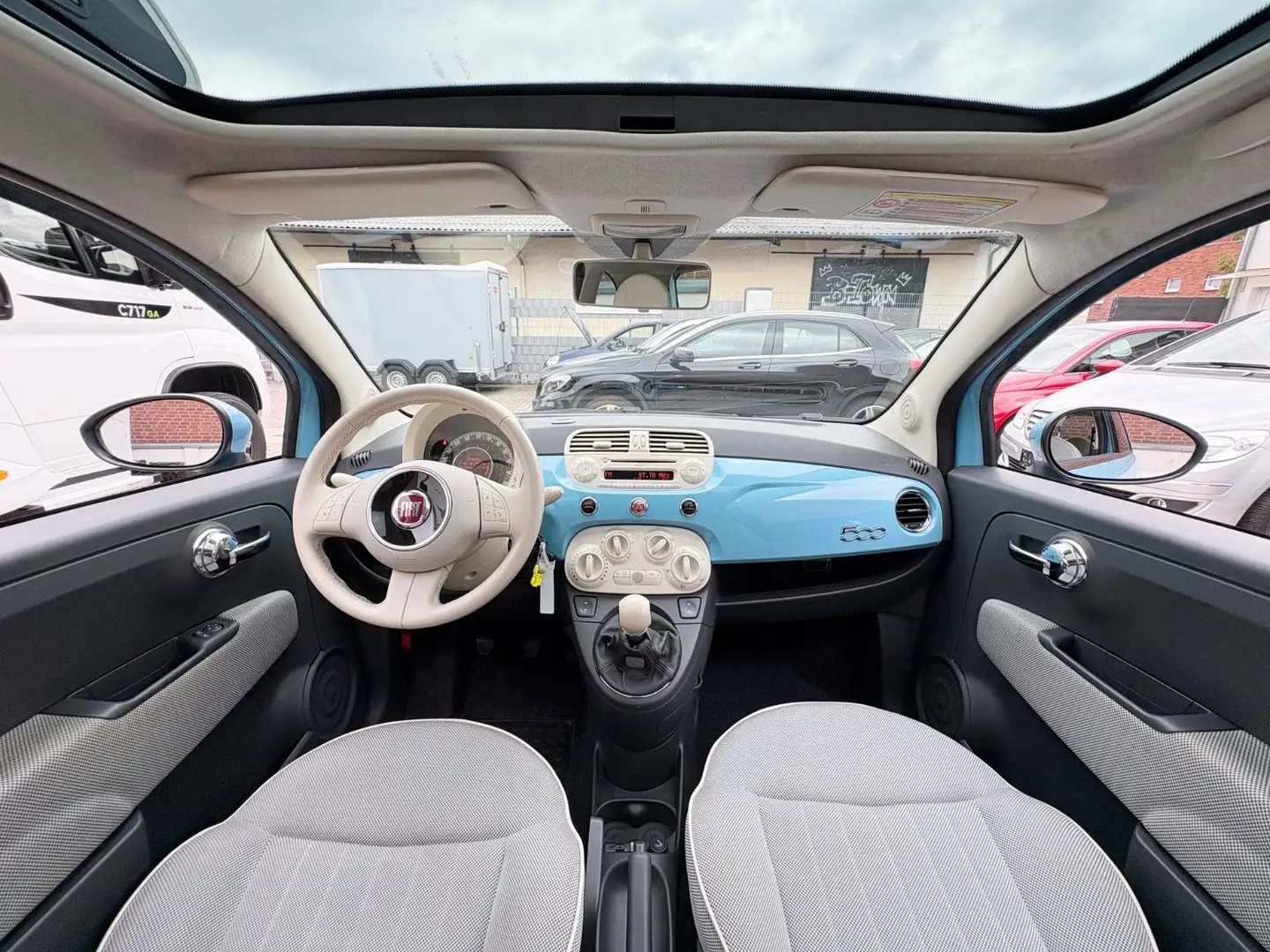 Fiat 500 1.4 16V Lounge 1.Hand Panora Allwetter KLIMA Blue - 2