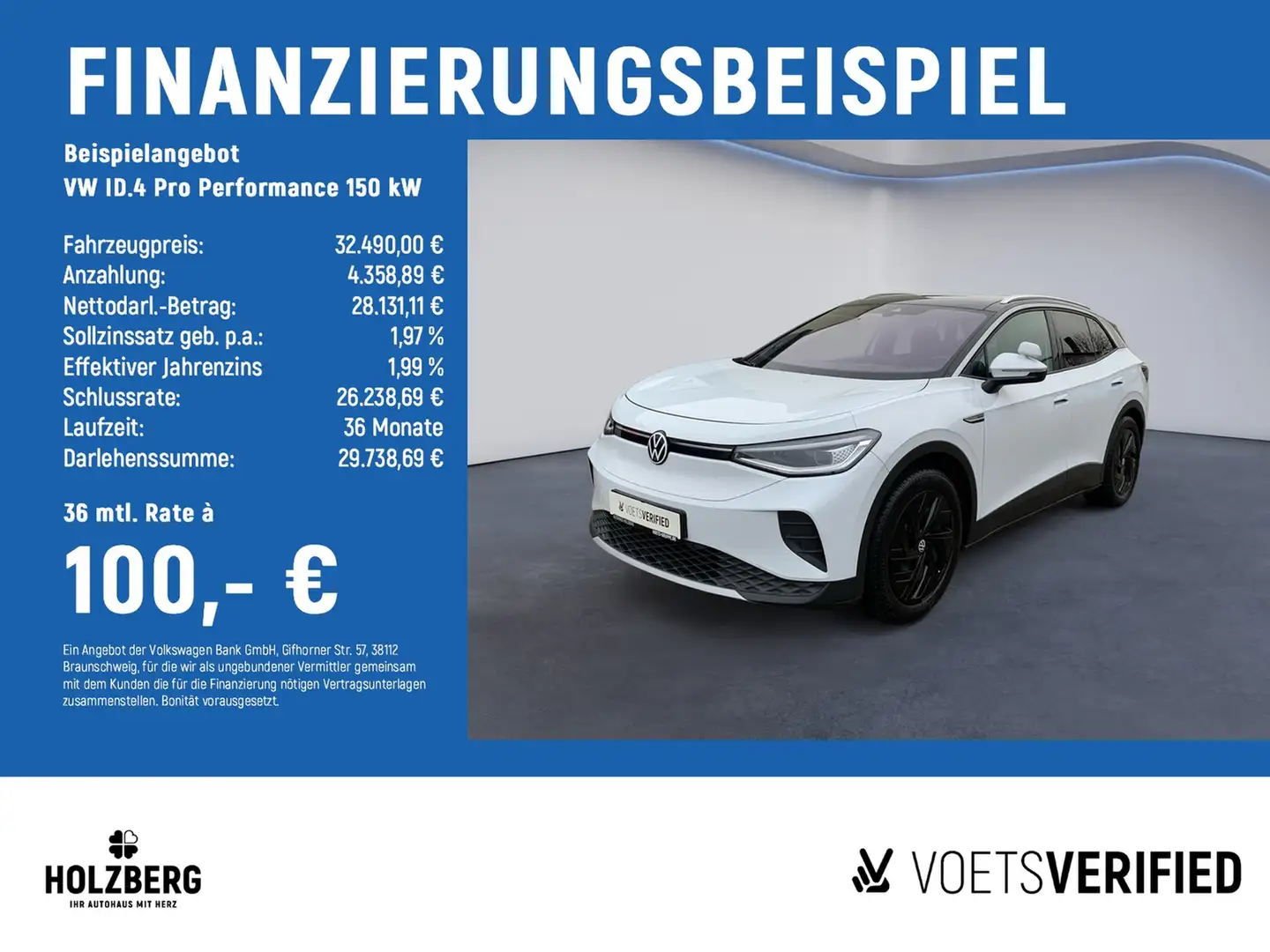 Volkswagen ID.4 Pro Performance 150 kW MATRIX+PANO+AHK+HUD Weiß - 2