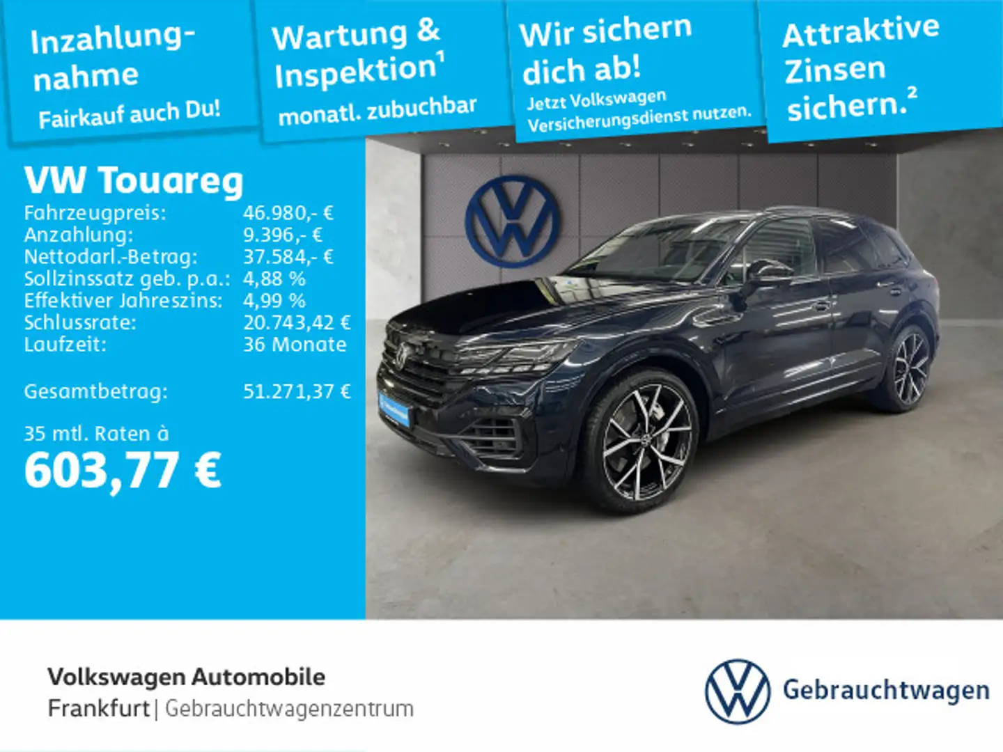 Volkswagen Touareg 3.0 V6 TSI eHybrid R 4Motion Navi AHK LE Blau - 1