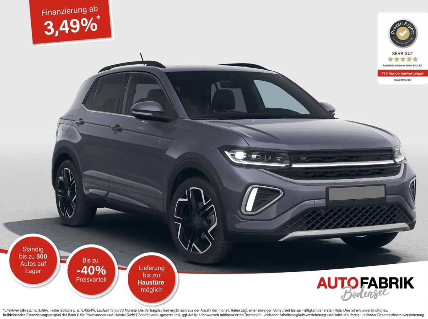 Volkswagen T-Cross R-Line 1.0 TSI DSG AHK*Android Auto*SHZ*Matrix-LED Grau - 1