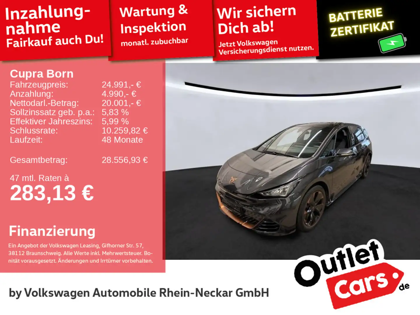 CUPRA Born 150kW Navi Kamera LED uvm Grau - 1