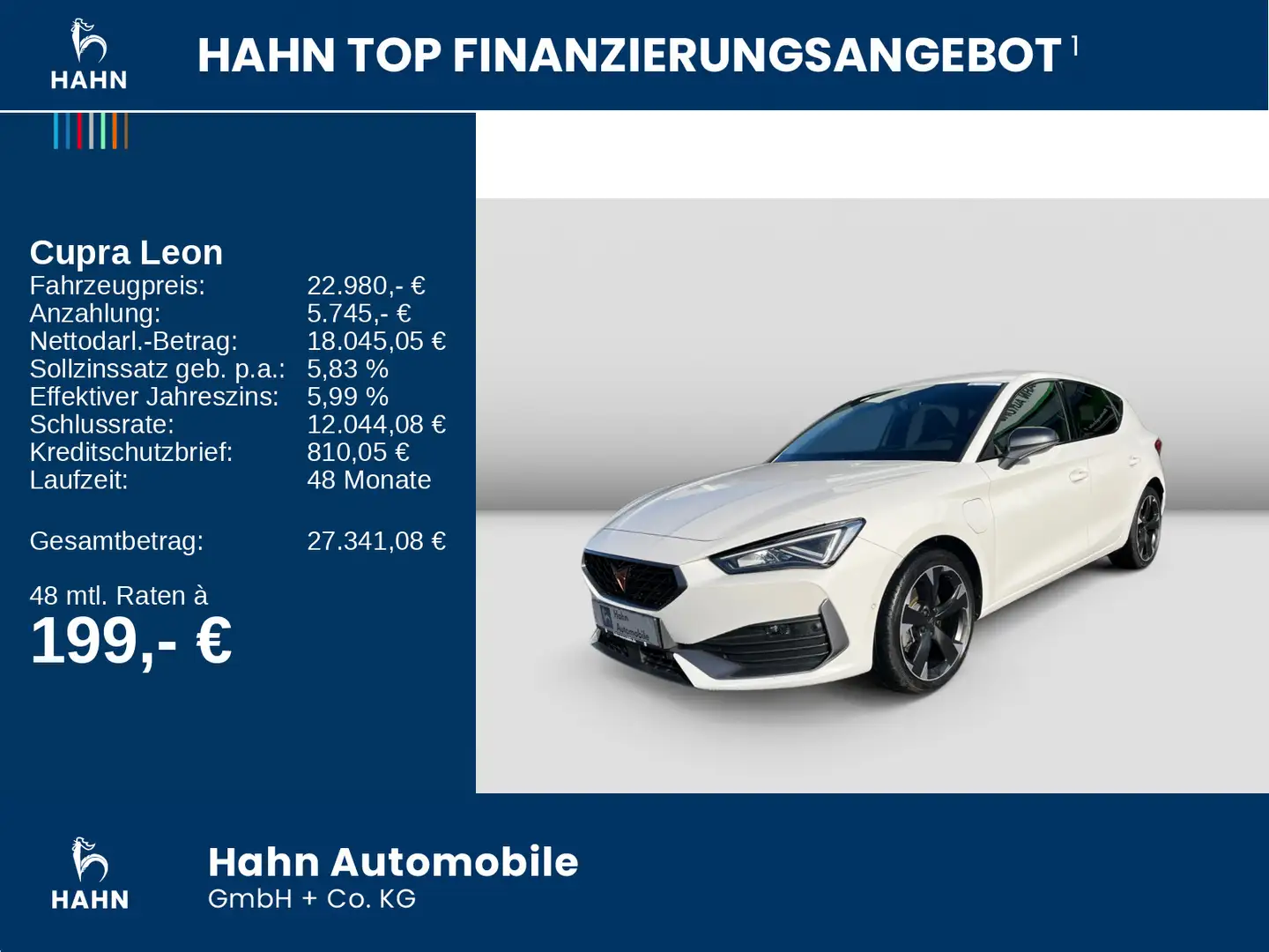 CUPRA Leon 1.4 e-HYBRID DSG LED Navi ACC Sitzh CAM APP Weiß - 2