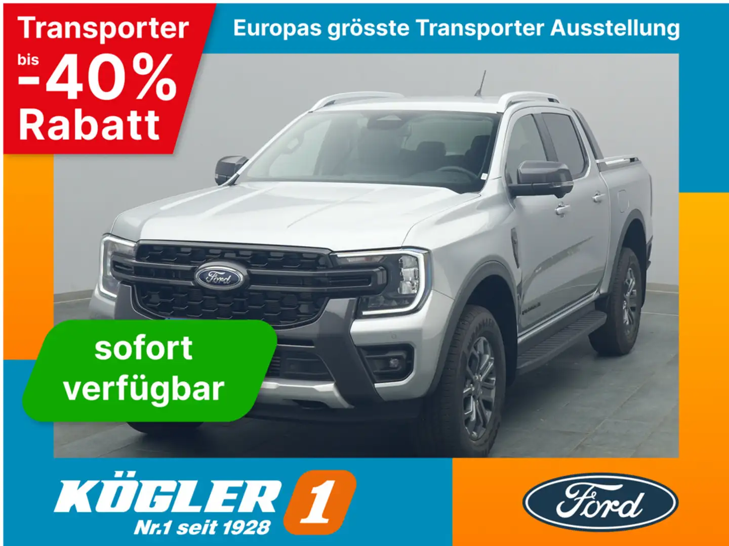 Ford Ranger DoKa Wildtrak 205PS Aut./e-Rollo -16%* Silber - 1